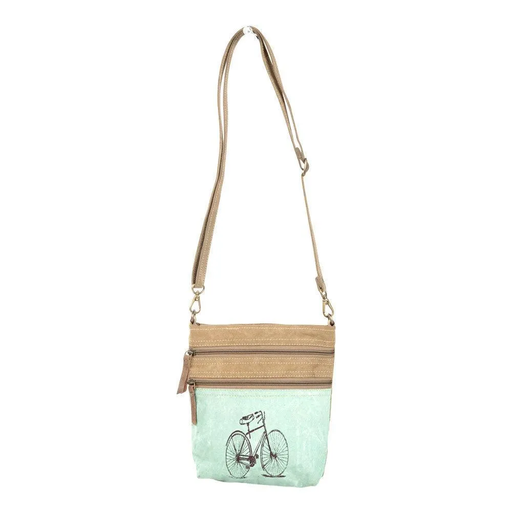 1966 Bike Double Zipper Crossbody Bag