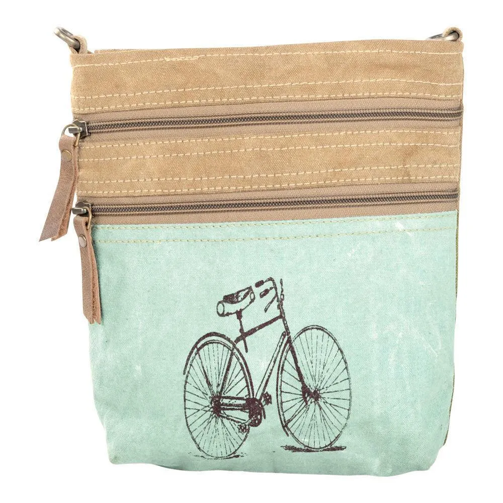 1966 Bike Double Zipper Crossbody Bag