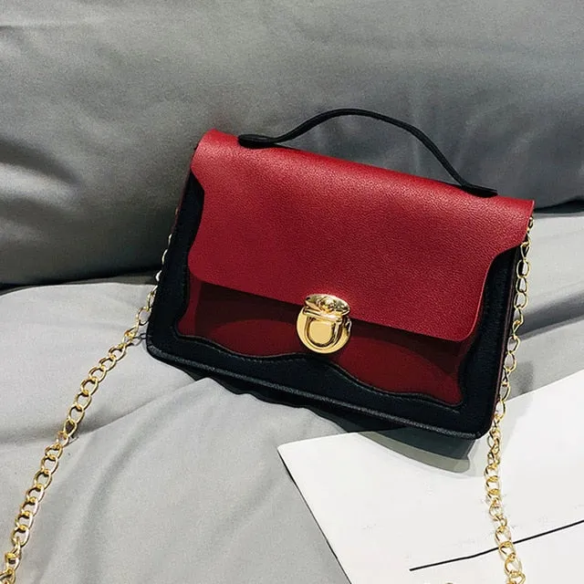 2019 New Arrival Women Bag Crossbody Bags for Women heart Buckle Handbag Glitter Sequins Chain Shoulder Bag PU Leather Handbags