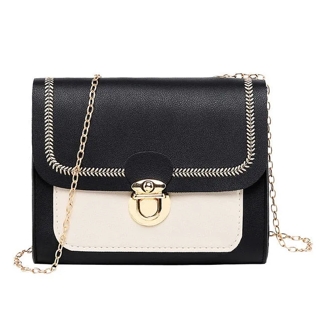 2019 New Arrival Women Bag Crossbody Bags for Women heart Buckle Handbag Glitter Sequins Chain Shoulder Bag PU Leather Handbags