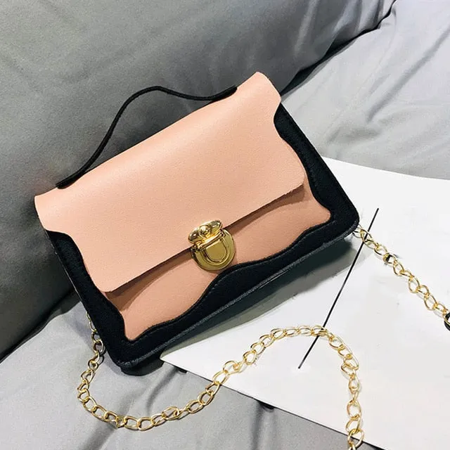 2019 New Arrival Women Bag Crossbody Bags for Women heart Buckle Handbag Glitter Sequins Chain Shoulder Bag PU Leather Handbags