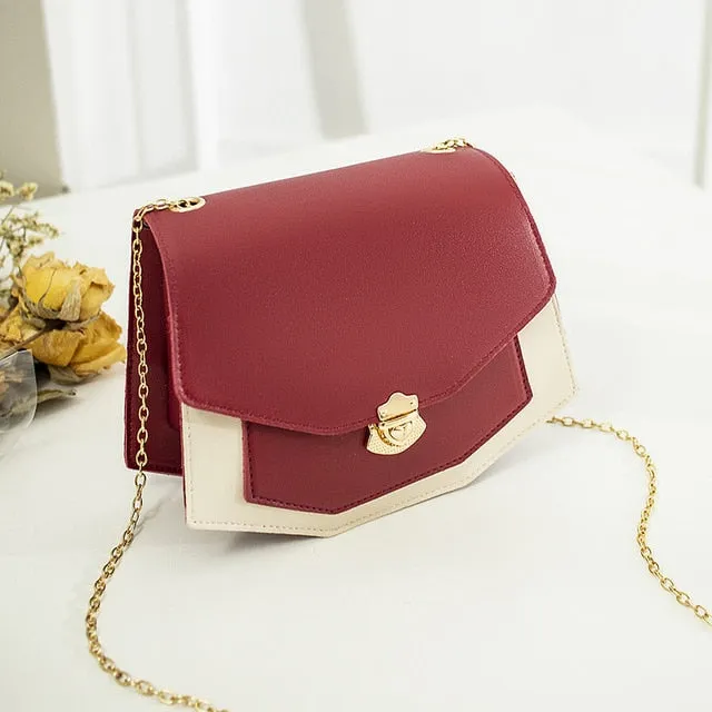 2019 New Arrival Women Bag Crossbody Bags for Women heart Buckle Handbag Glitter Sequins Chain Shoulder Bag PU Leather Handbags