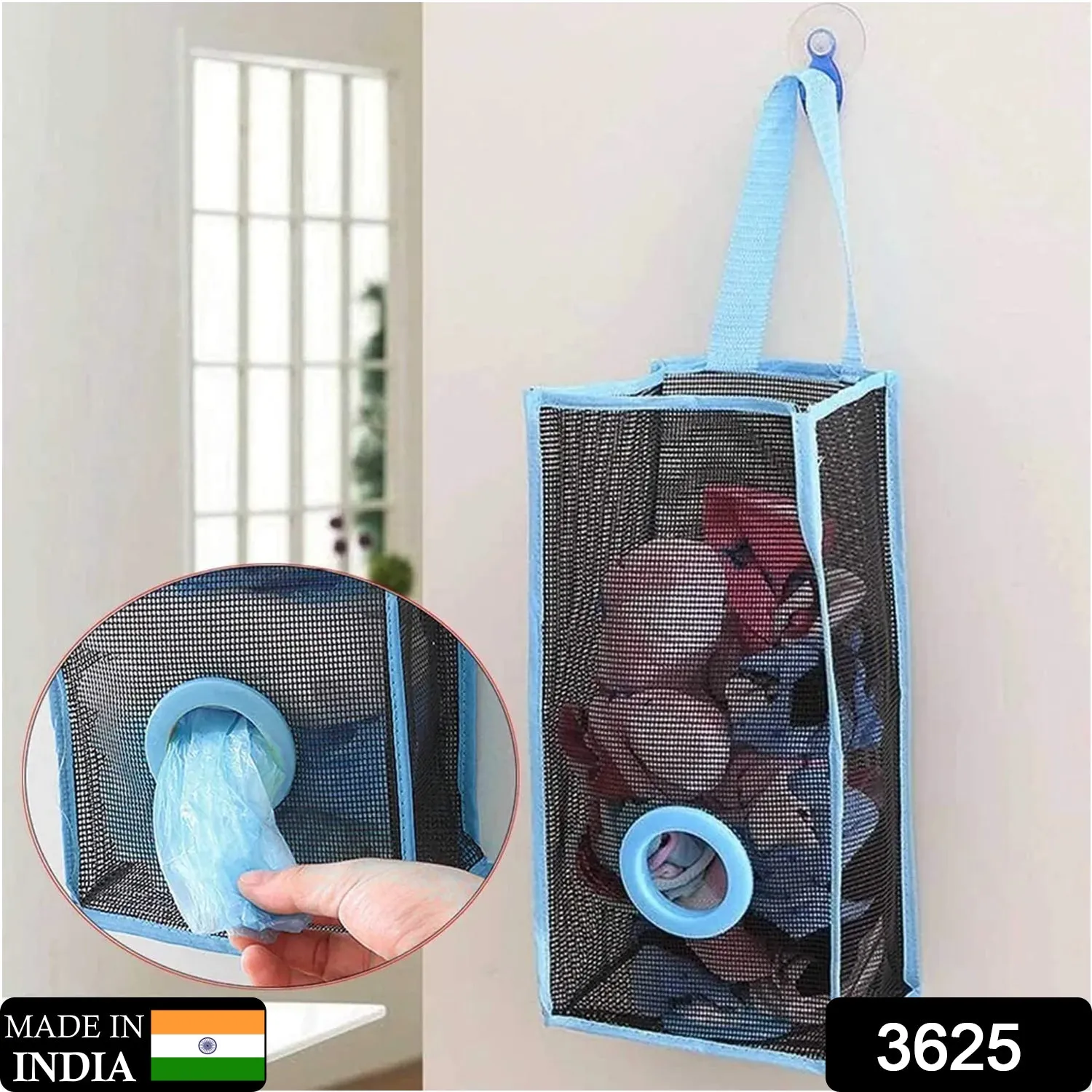 3625 Wall Hanging Garbage Bags Recycle Breathable Plastic Storage Polythene Garbage Bags Kitchen Organizer Plastic Wall Mounted Rubbish Bag Container Multi Color