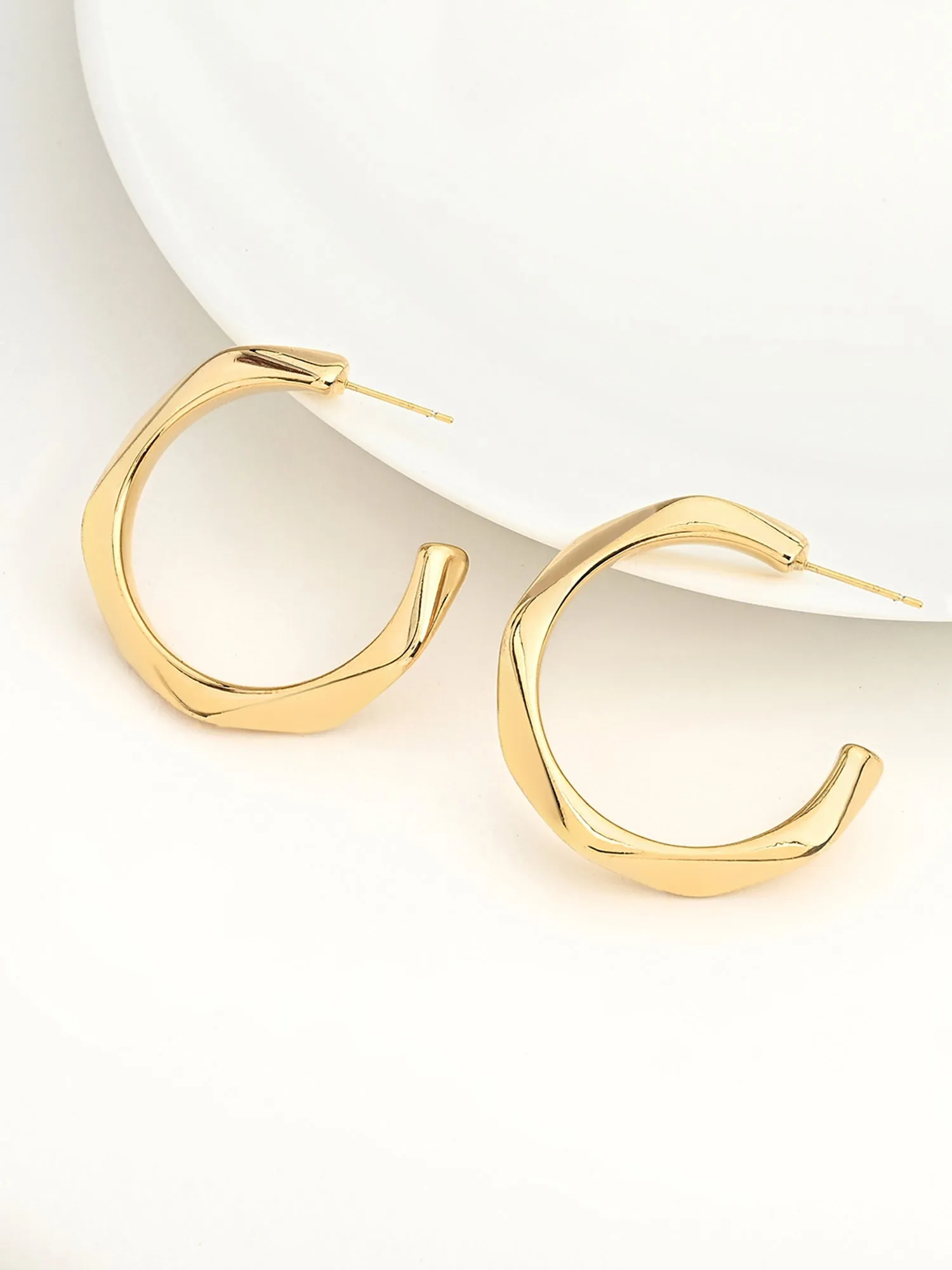 Abstract Round Hoop Earrings