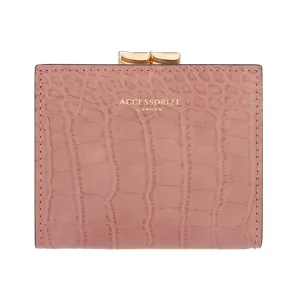 Accessorize London Women's Faux Leather Pink Clip Frame Bella Wallet