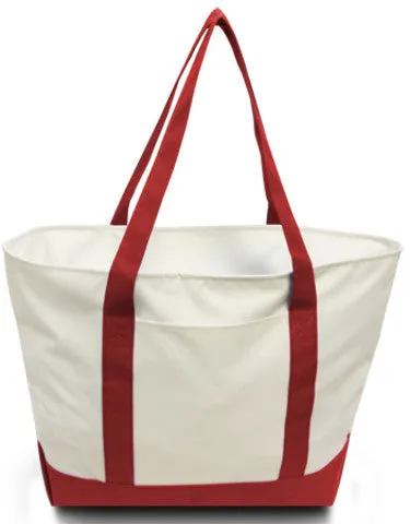 bay view giant zipper boat tote - red Case of 24