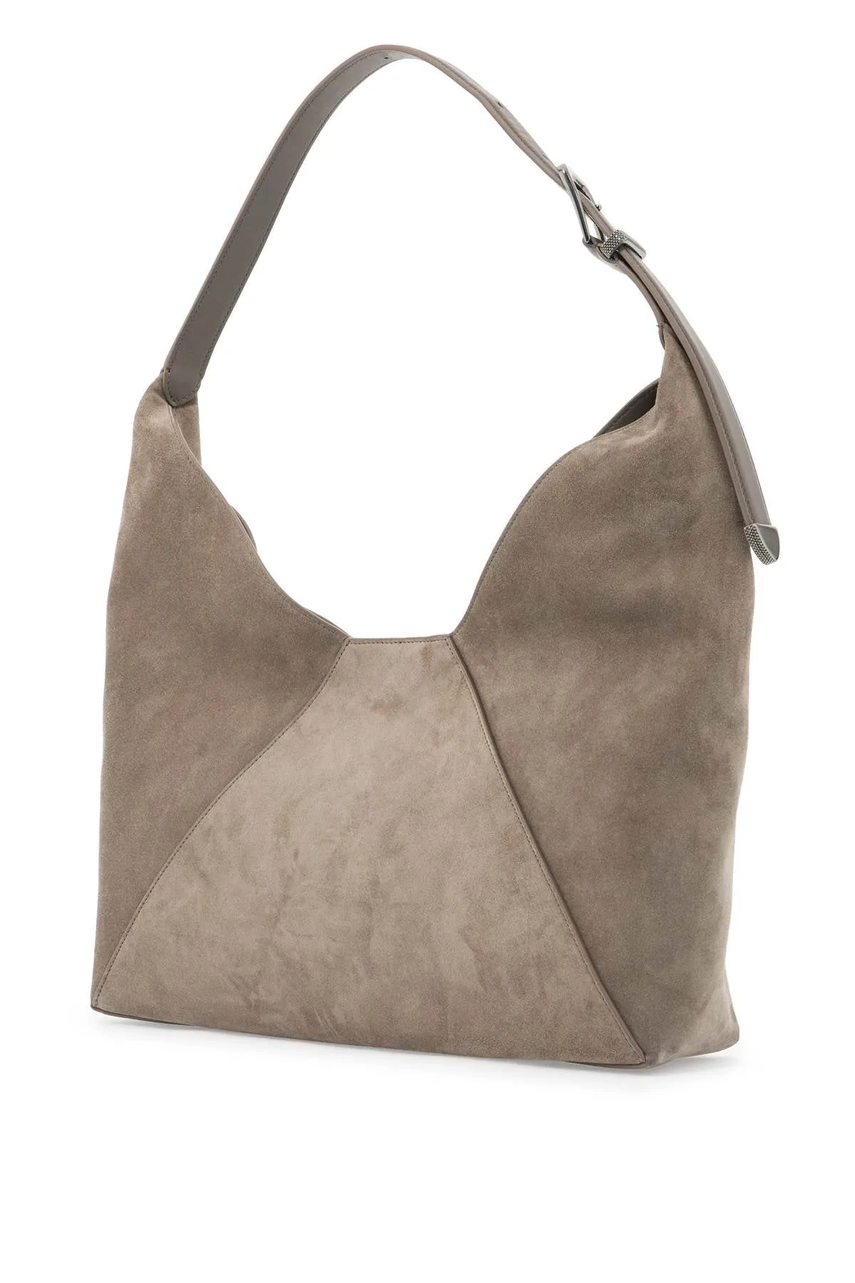 bc duo suede leather hobo bag with