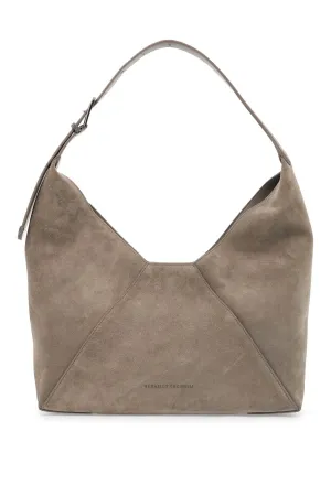 bc duo suede leather hobo bag with