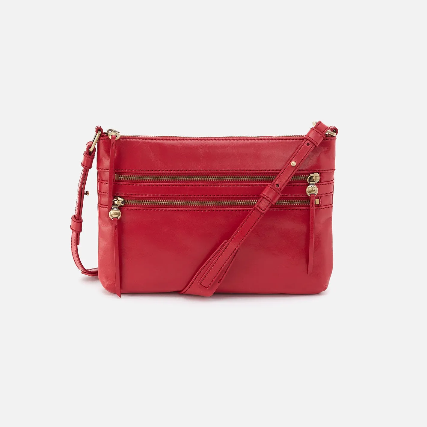 Billie Crossbody In Polished Leather - Hibiscus