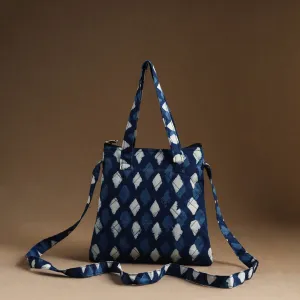 Blue - Handmade Quilted Cotton Sling Bag 18