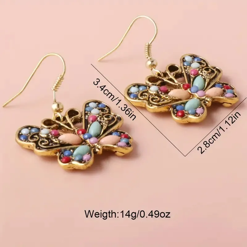 Boho-Chic Butterfly Earrings in Antique Gold Plating - Elegant, Comfortable & Versatile Fashion Accessory