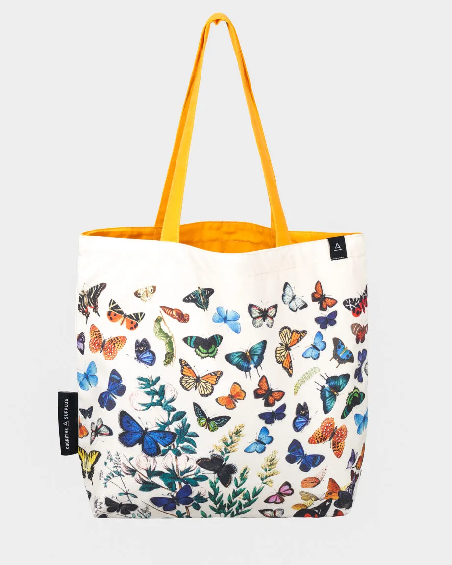 Butterfly Garden Canvas Shoulder Tote