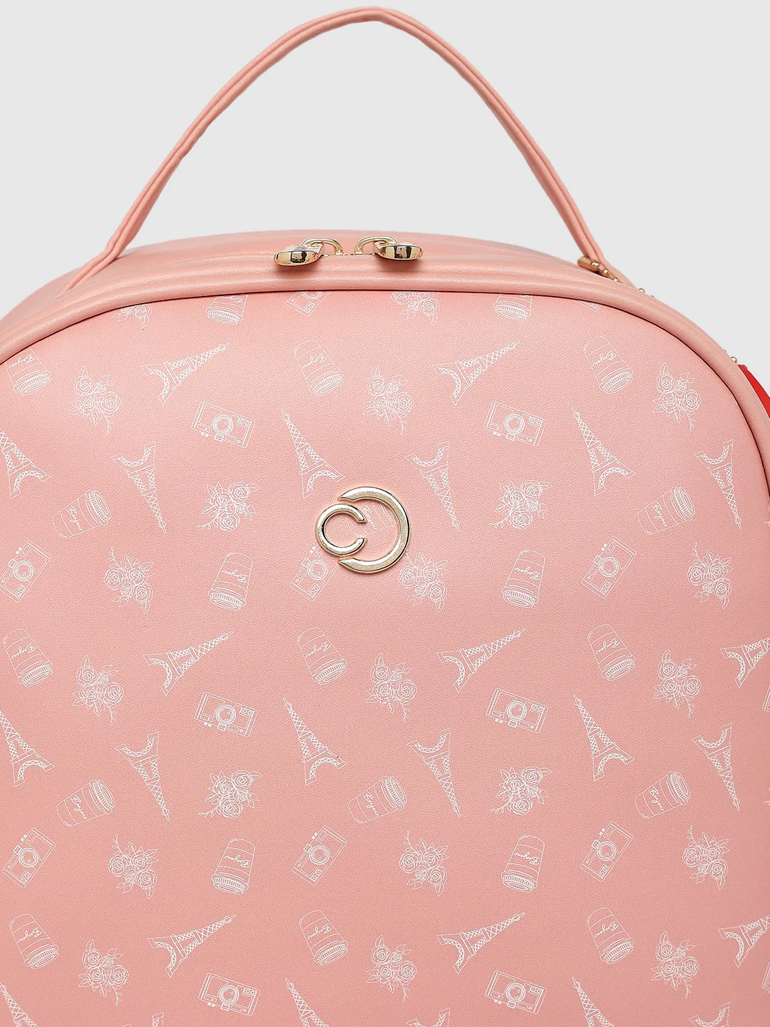 Caprese Emily In Paris Printed Backpack Bag Pink