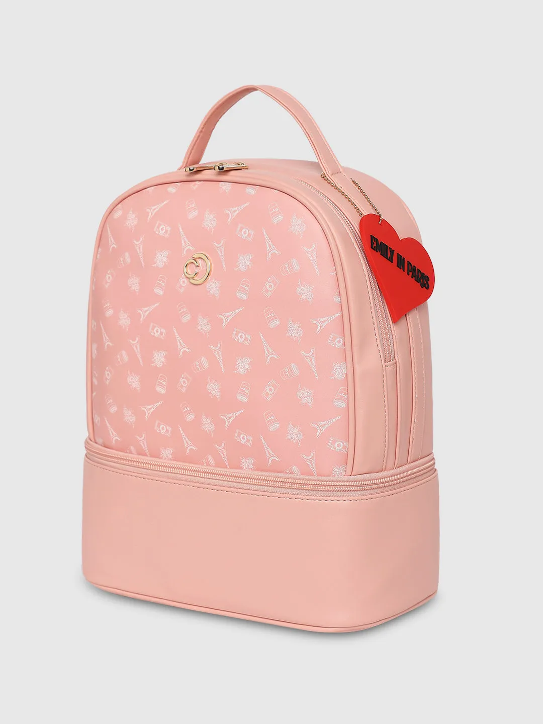 Caprese Emily In Paris Printed Backpack Bag Pink