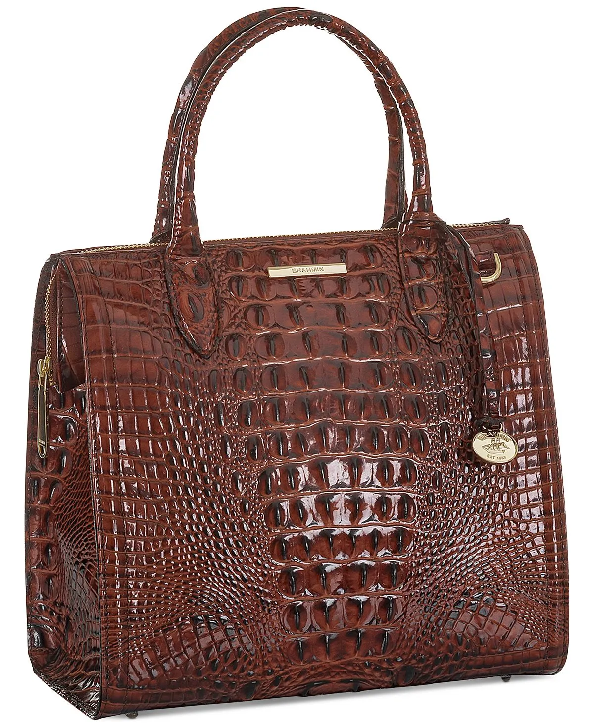 Caroline Melbourne Brahmin Embossed Leather Satchel