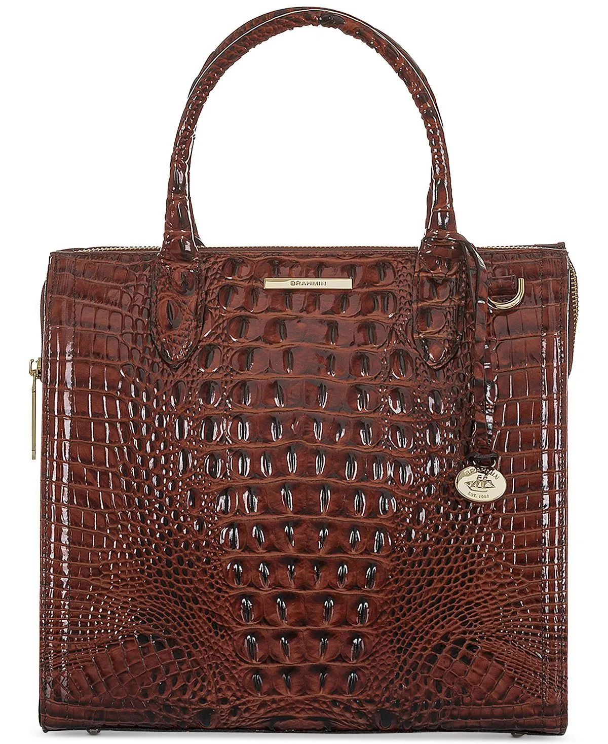 Caroline Melbourne Brahmin Embossed Leather Satchel