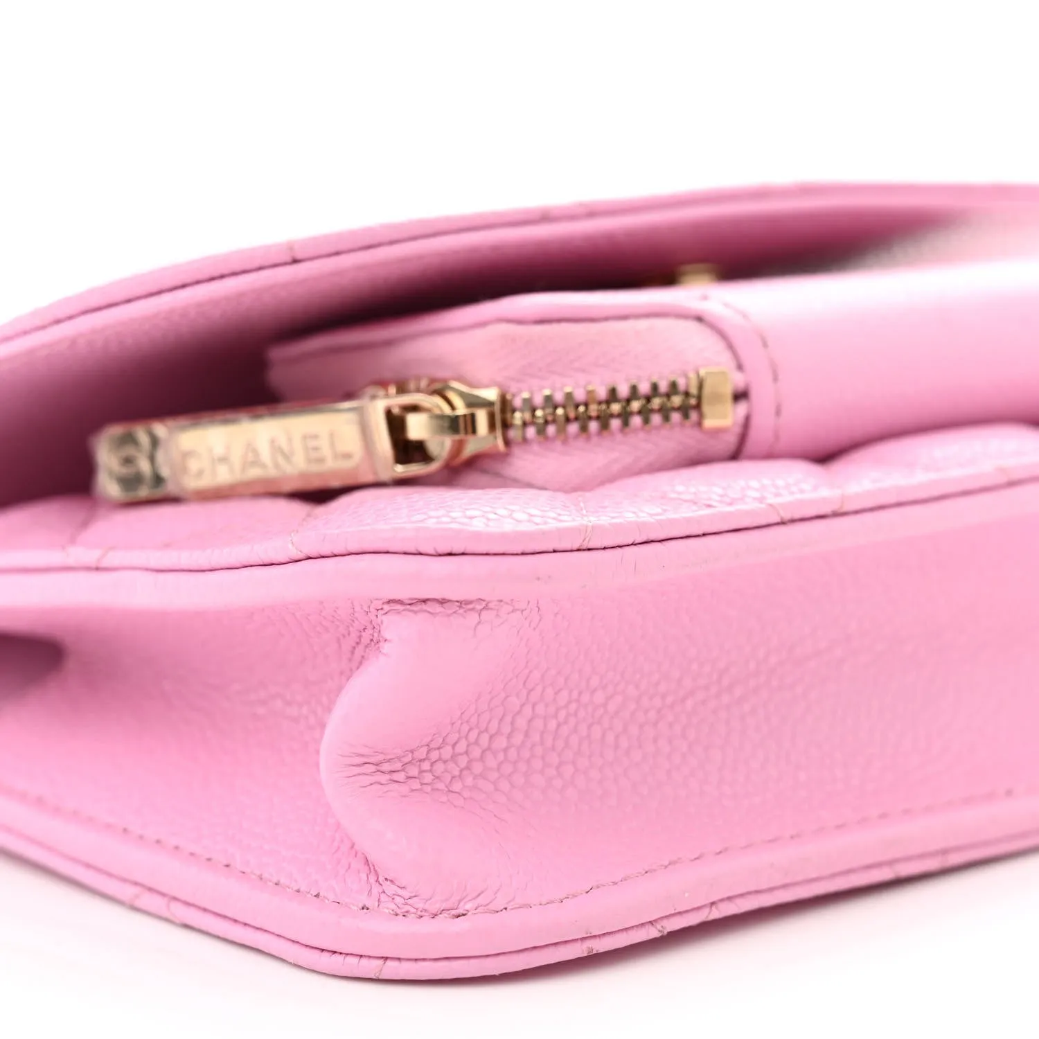 Caviar Quilted Business Affinity Clutch With Chain Flap Lilac