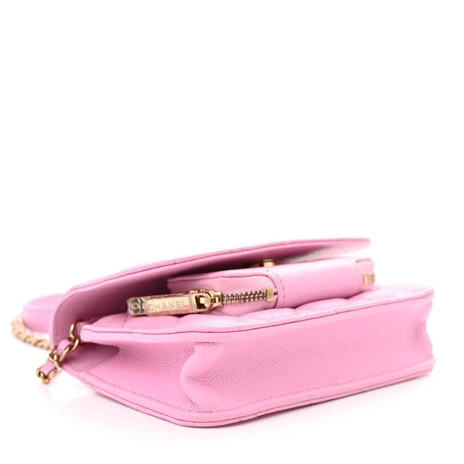 Caviar Quilted Business Affinity Clutch With Chain Flap Lilac