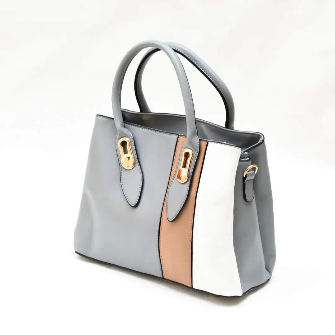 Chic Tricolor Tote Grey