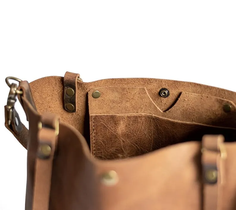 Classic Leather Tote Bag | Handmade Leather Purse