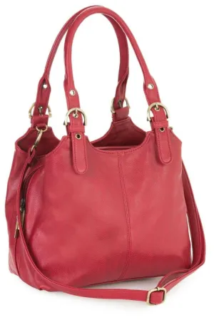 Classic Mattea Black Soft Handbag - Red