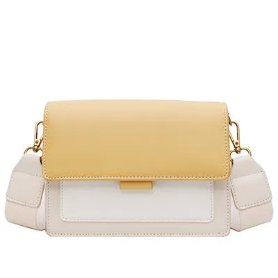 Contrast color Leather Cross body Bags For Women