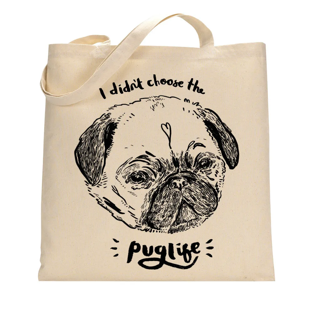 Cotton Tote bag for dog people: HelloHarriet Pug life