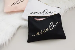 Custom Name Canvas Cosmetic Bags