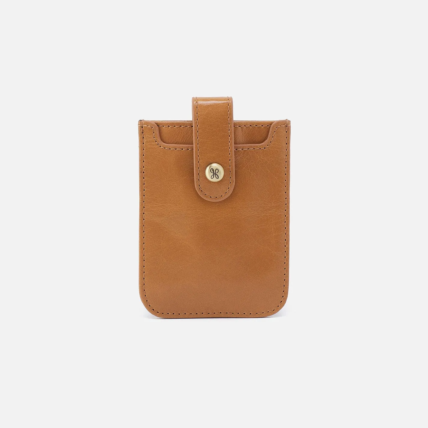 Dunn Card Case In Polished Leather - Natural