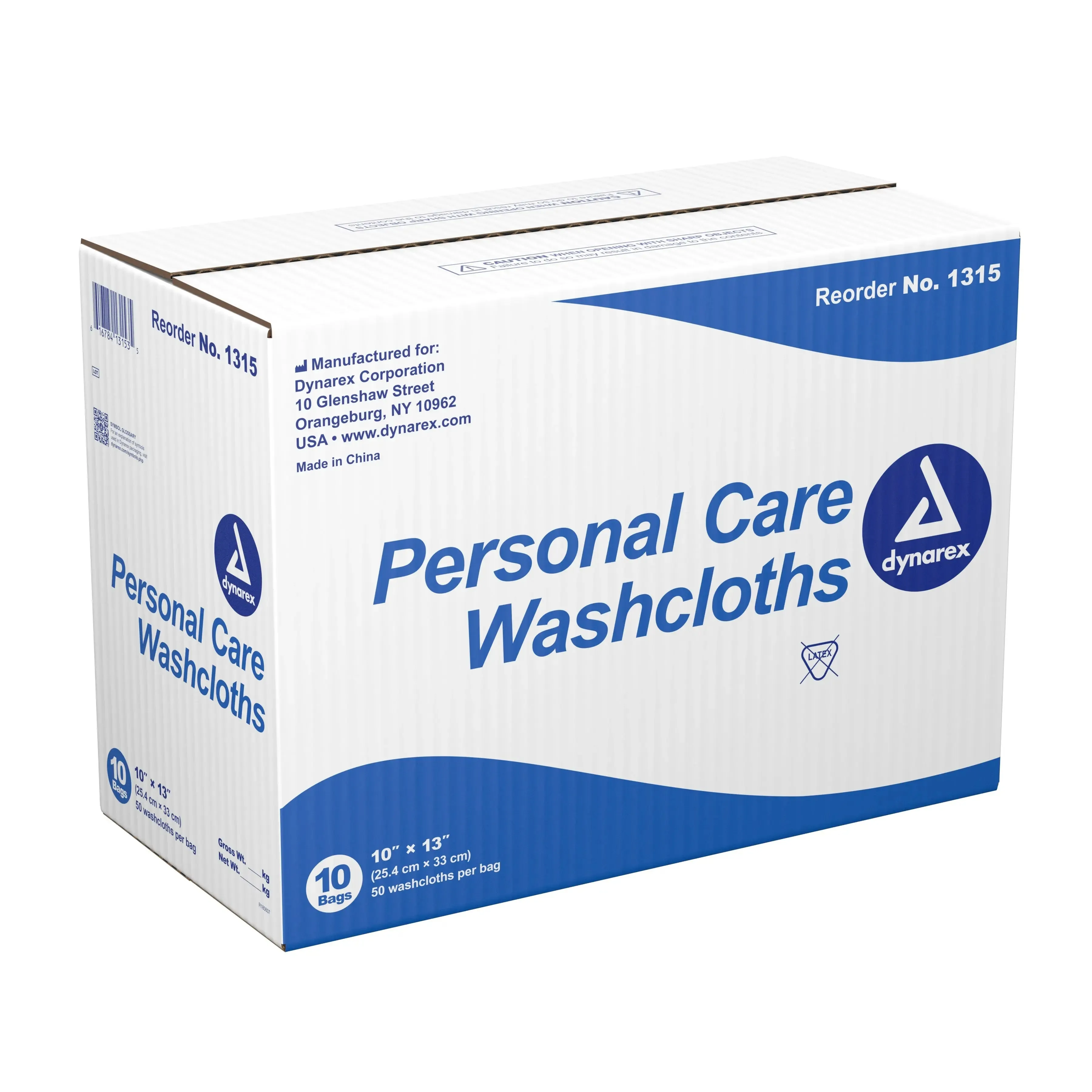 dynarex® Disposable Washcloth, 10 x 13 Inch