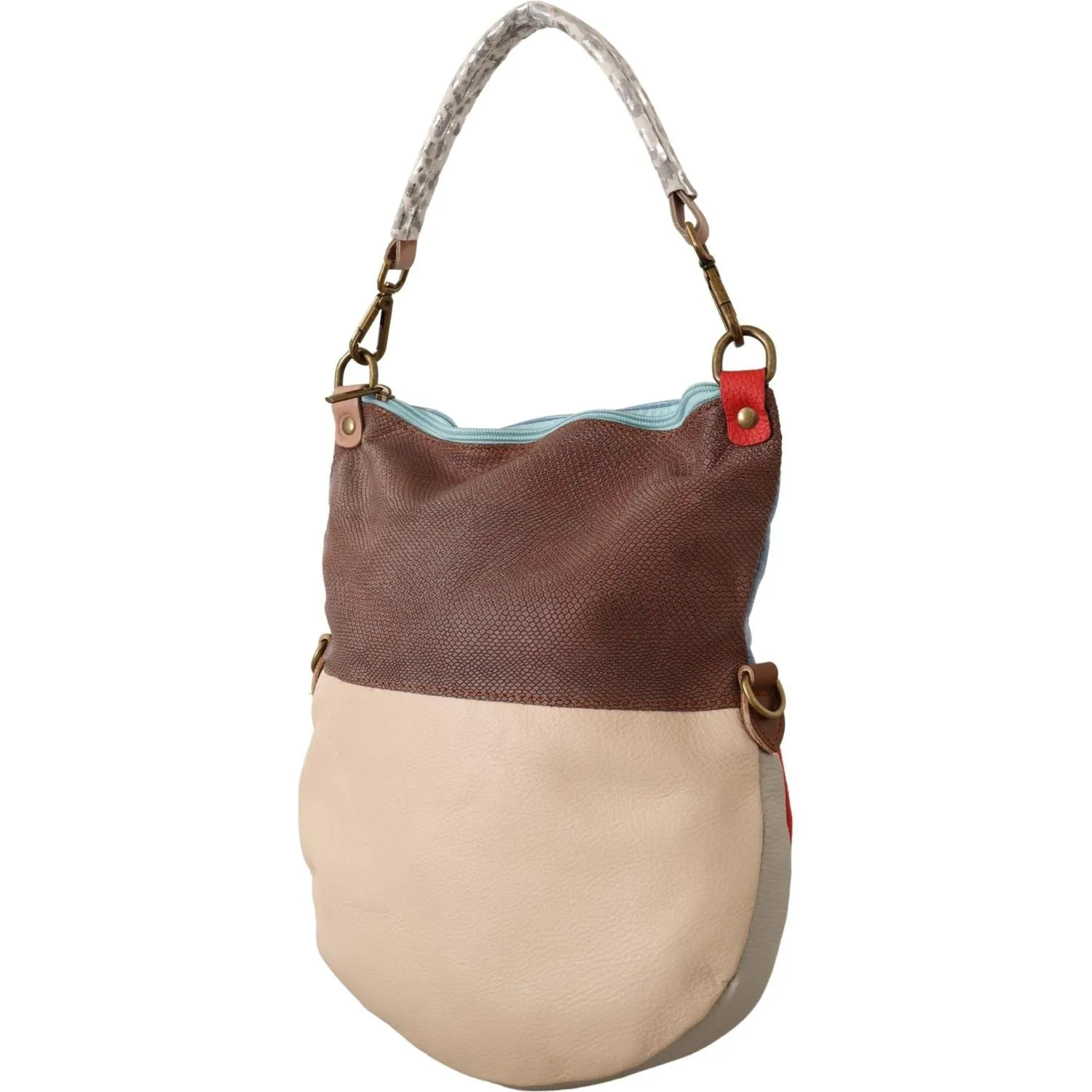 EBARRITO Chic Multicolor Leather Tote with Gold Accents