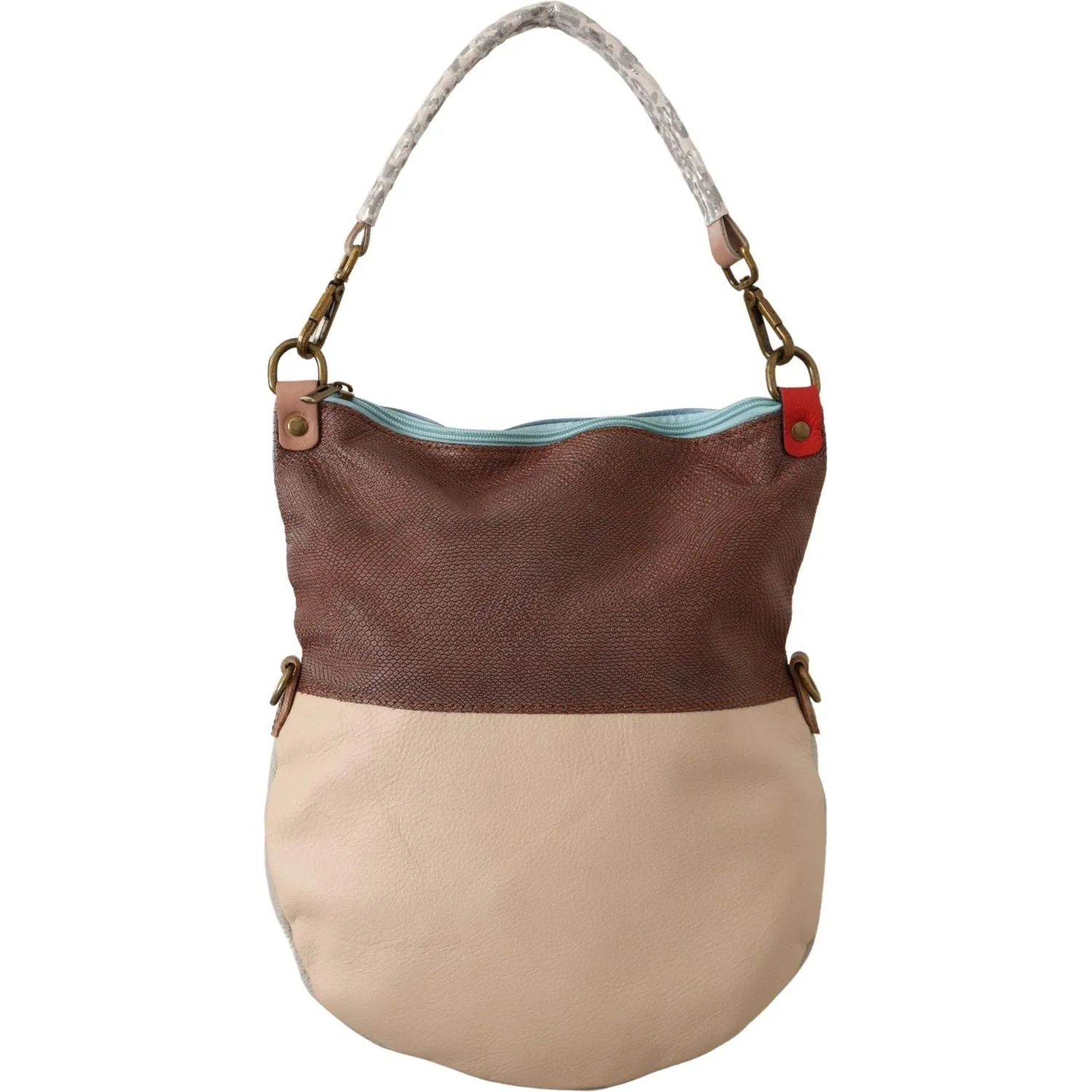 EBARRITO Chic Multicolor Leather Tote with Gold Accents