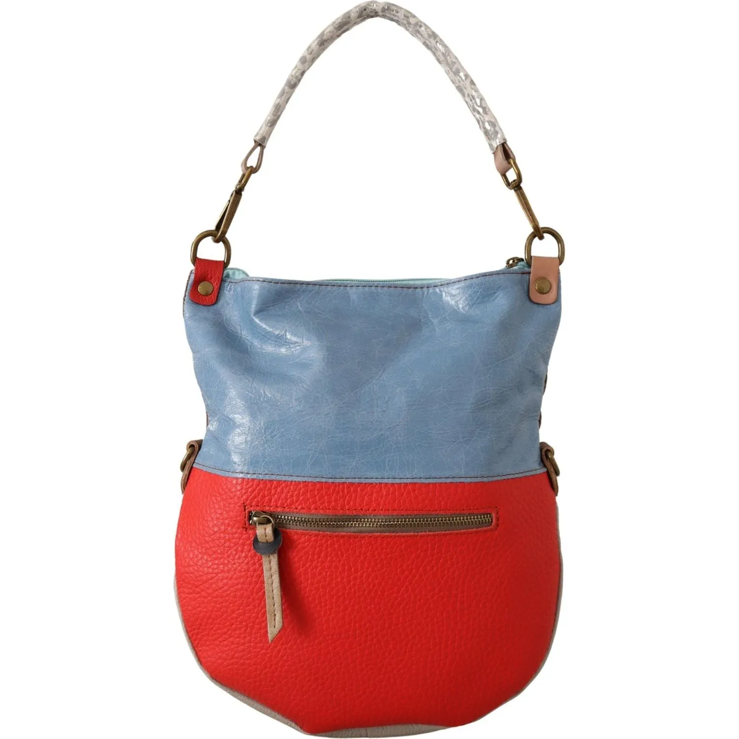 EBARRITO Chic Multicolor Leather Tote with Gold Accents