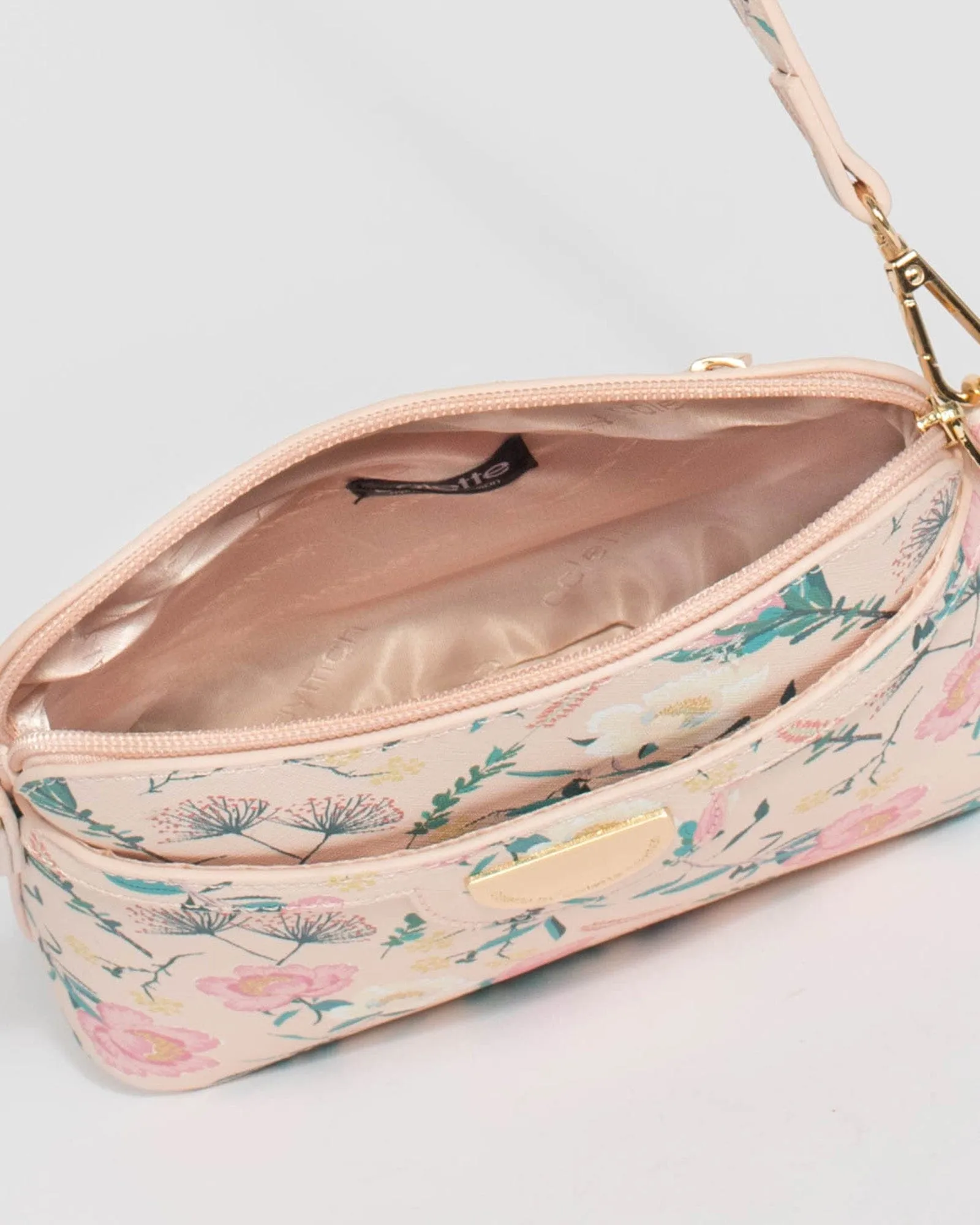 Flower Print Karen Plate Crossbody Bag