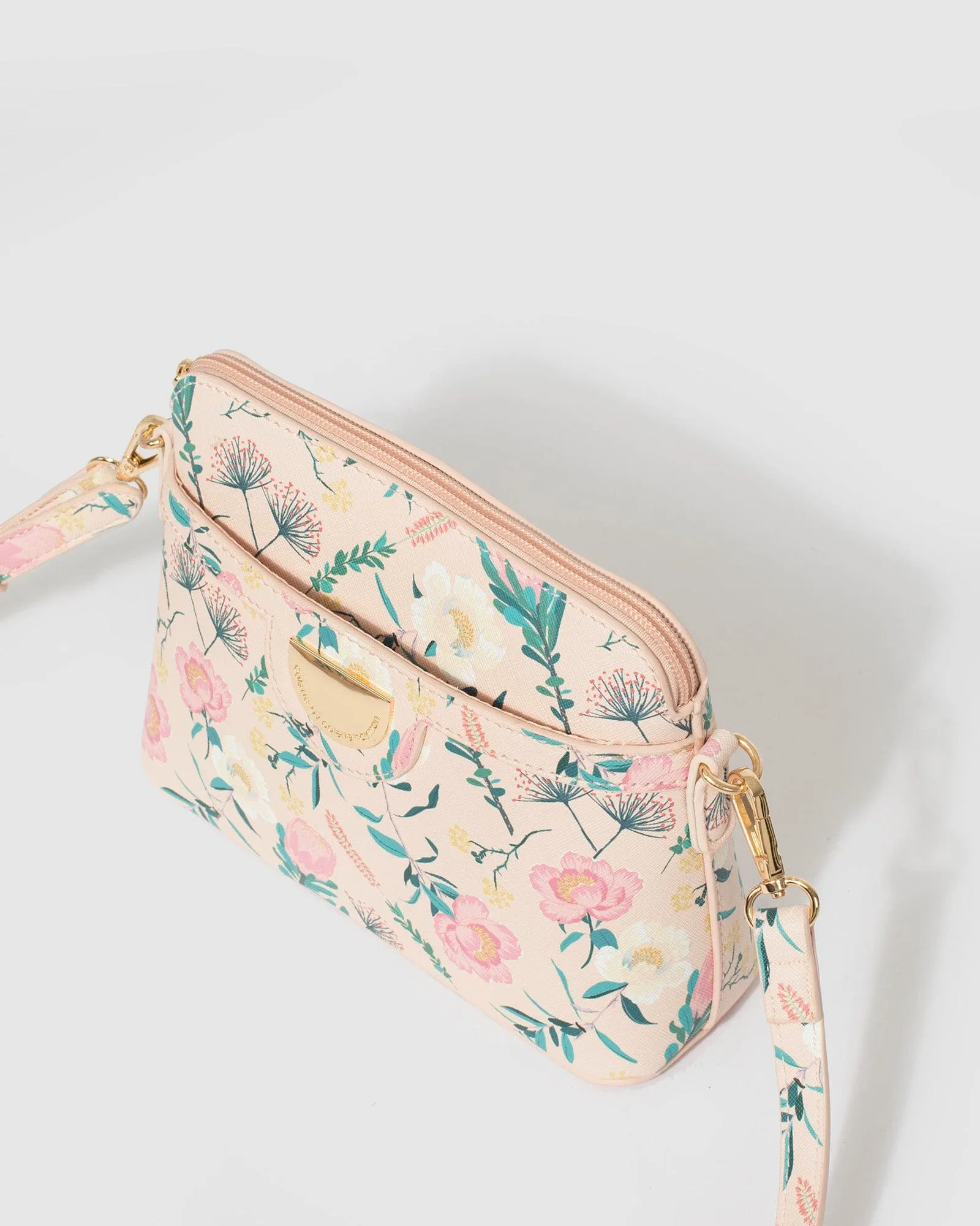 Flower Print Karen Plate Crossbody Bag