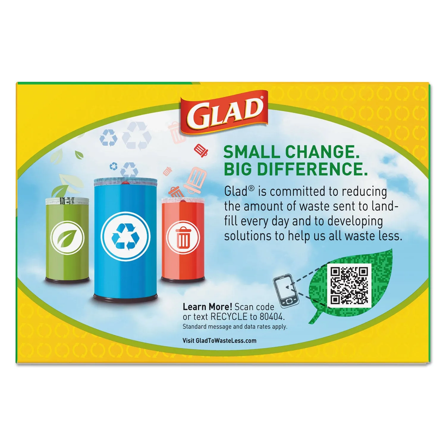 Glad Tall Kitchen Blue Recycling Bags, 13 Gal, 0.9 Mil, 27.38" X 24", Translucent Blue, 45/Box - CLO78542BX