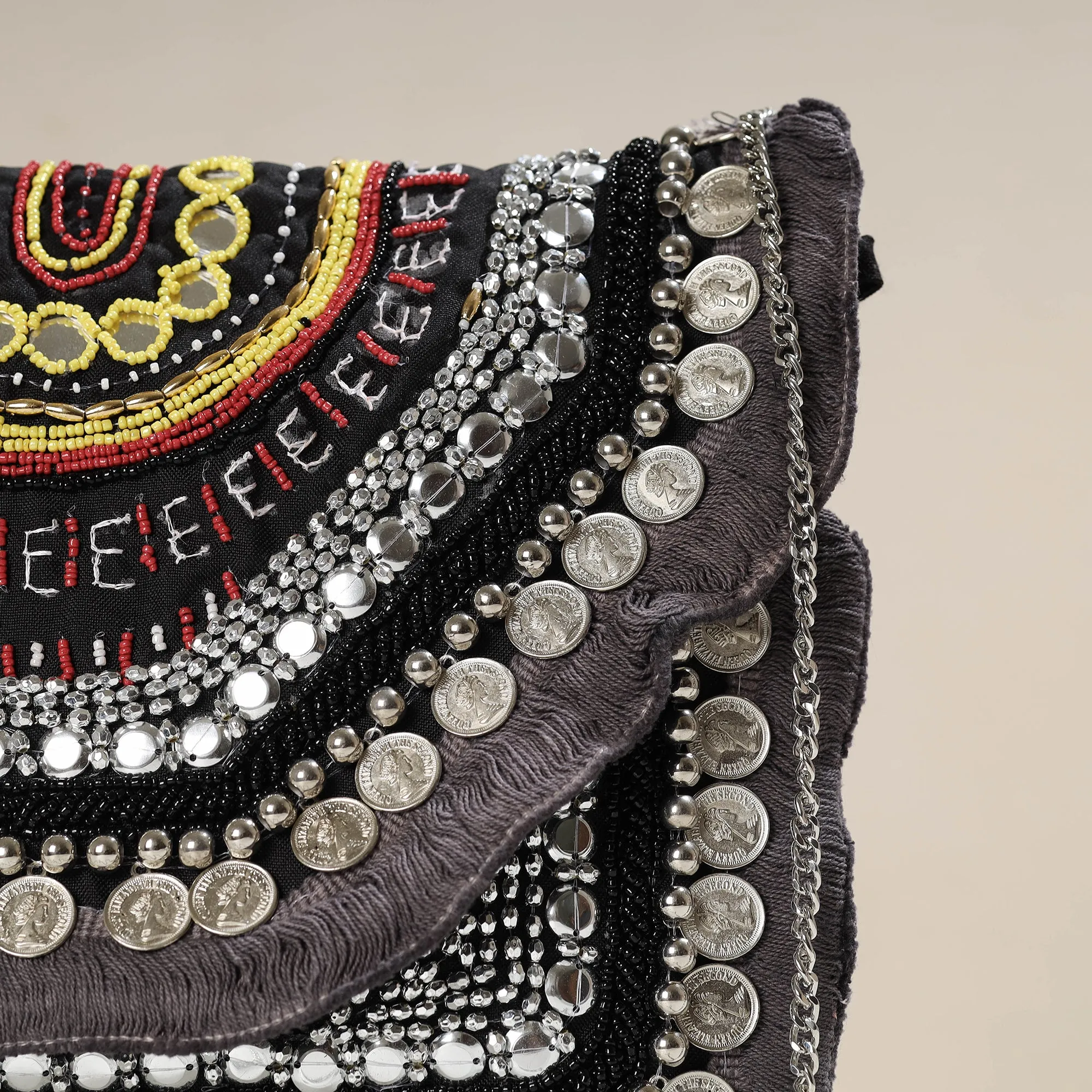 Grey - Banjara Boho Ethnic Embellished Handcrafted Sling Bag