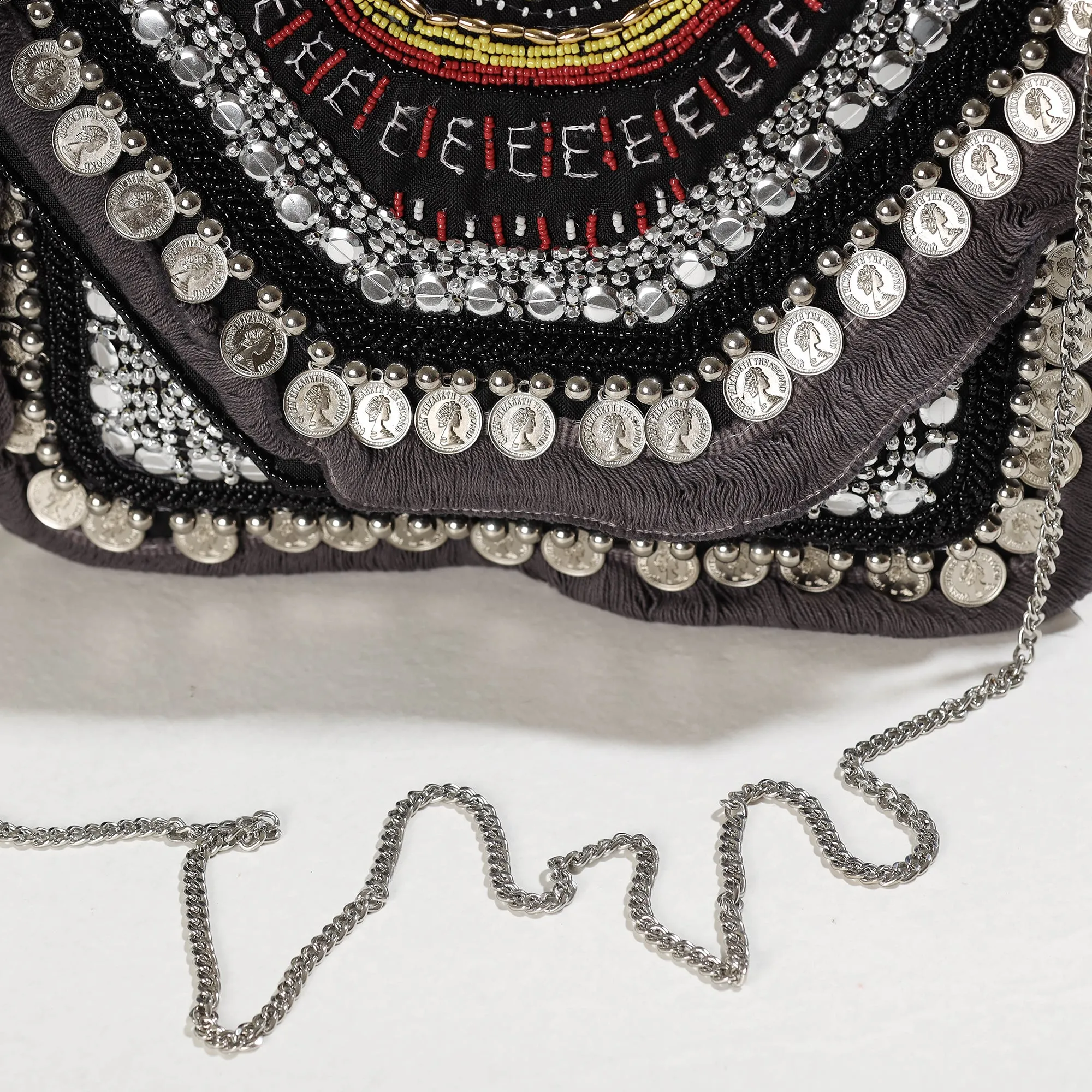 Grey - Banjara Boho Ethnic Embellished Handcrafted Sling Bag