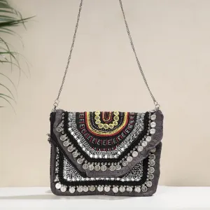 Grey - Banjara Boho Ethnic Embellished Handcrafted Sling Bag