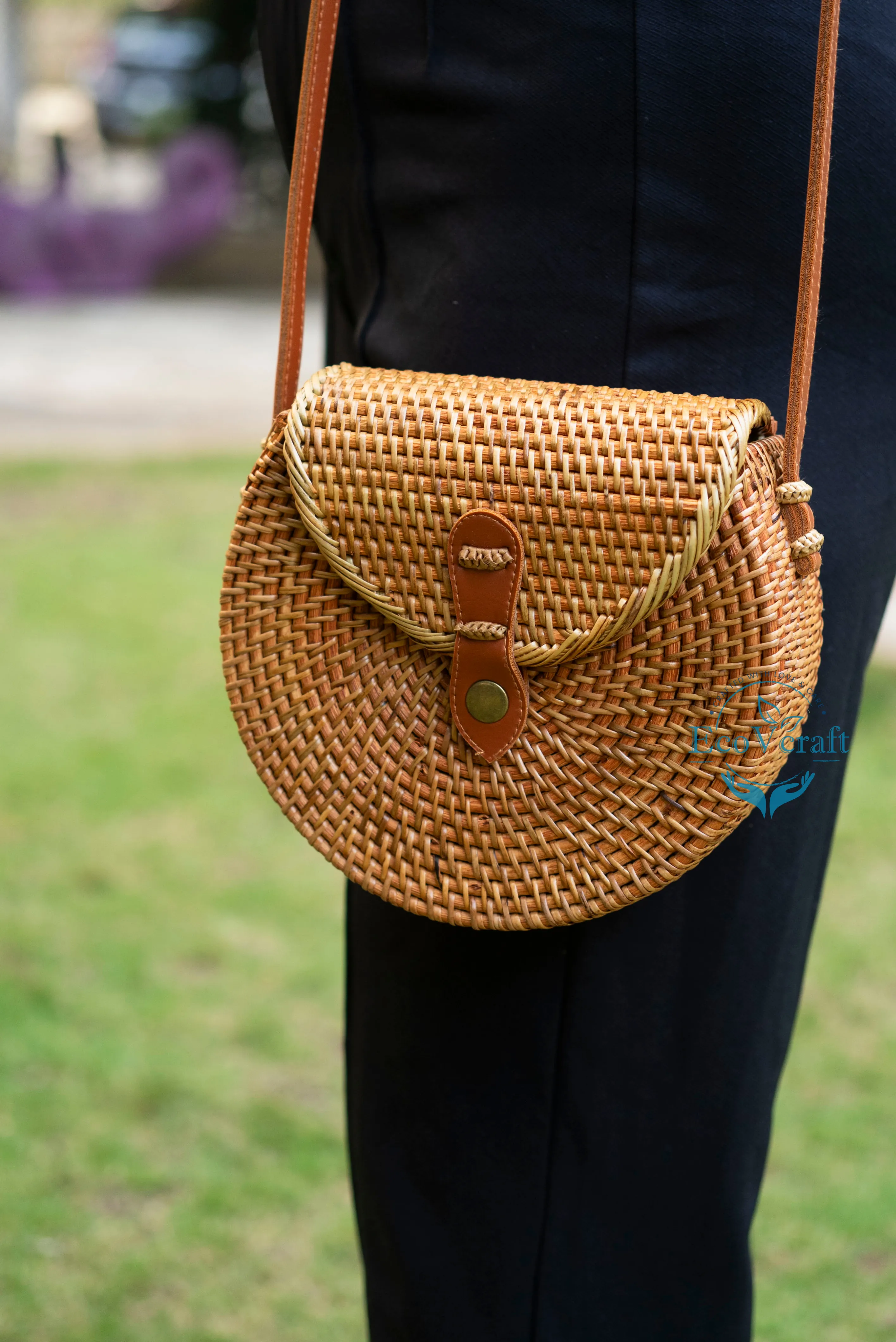 Half Moon Brown Crossbody Sling Bag