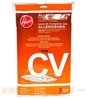 Hoover Type CV Allergen Filtration Vacuum Bags for Central Vacuum Systems, 2 Pack Genuine Hoover Parts