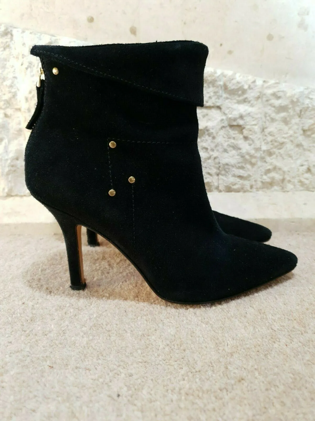 Jerome Dreyfuss Black Suzanne Suede Ankle Boots UK 3 US 5.5 EU 35.5