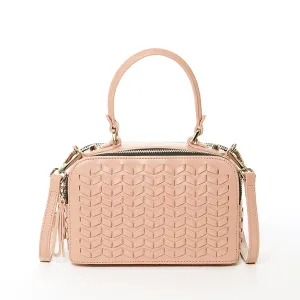 Kayla Pink Woven Leather Bag