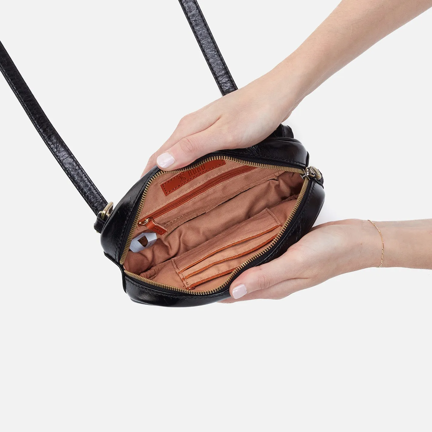 Kerry Belt Bag in Polished Leather - Black