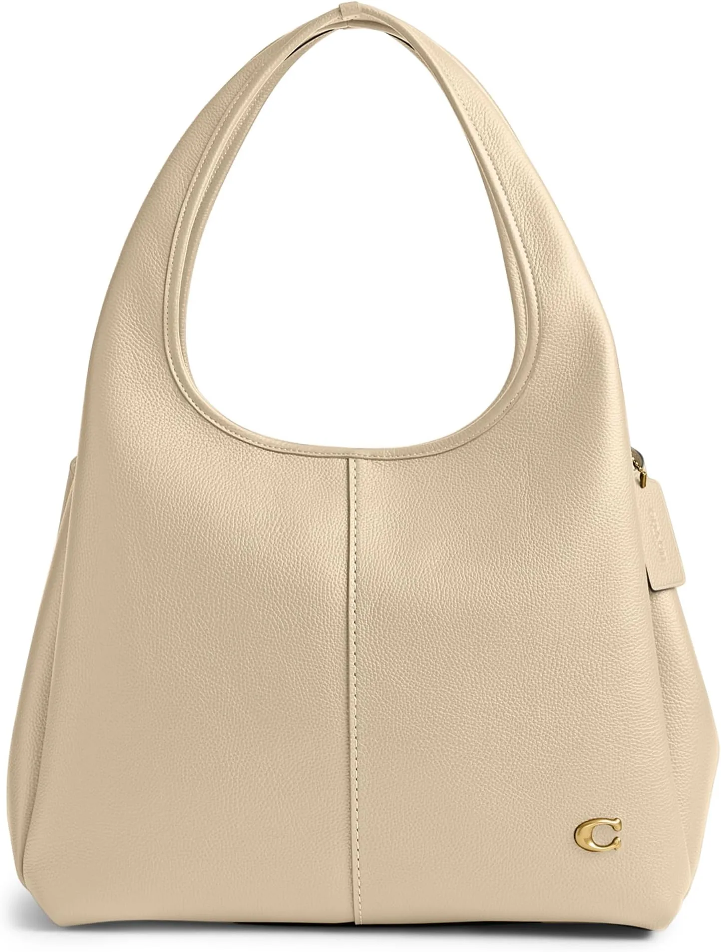 Lana shoulder bag in polished COACH pebbled leather, ivory