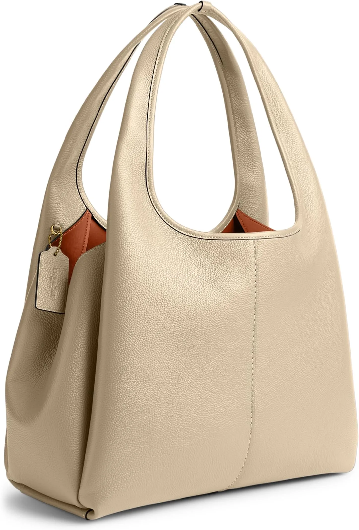 Lana shoulder bag in polished COACH pebbled leather, ivory