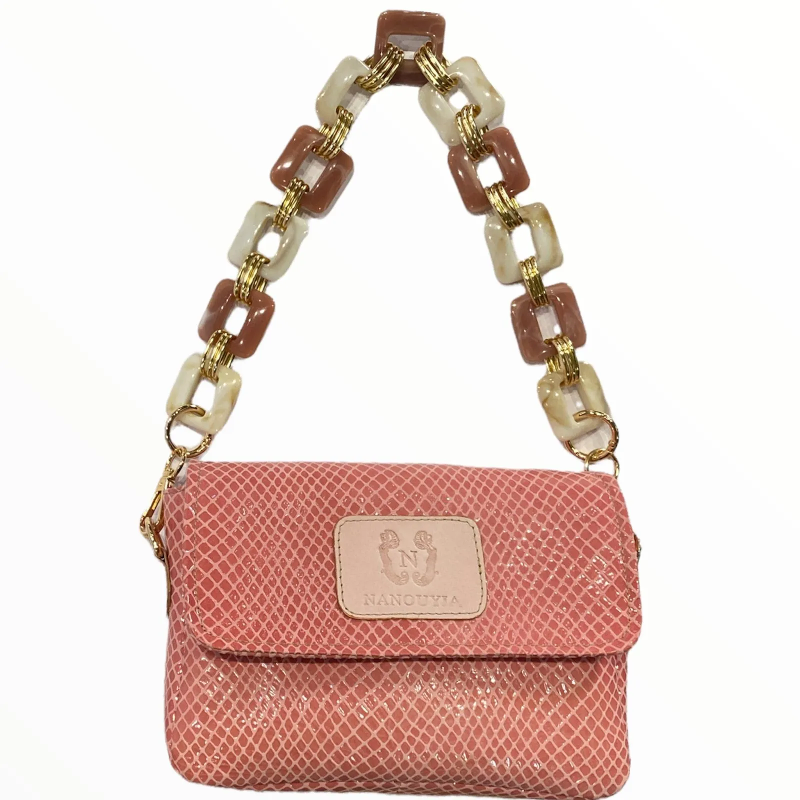 Mandy mini. Pink mermaid leather limited edition bag