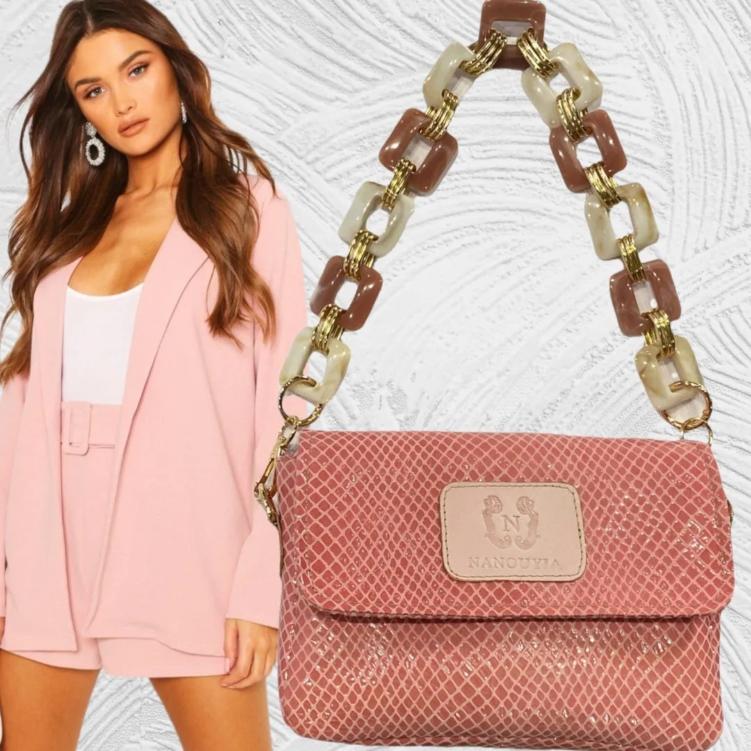 Mandy mini. Pink mermaid leather limited edition bag