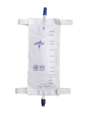 Medline Leg Bags Large 32 Ounce with Twist Valve Drainage Port Case of 48