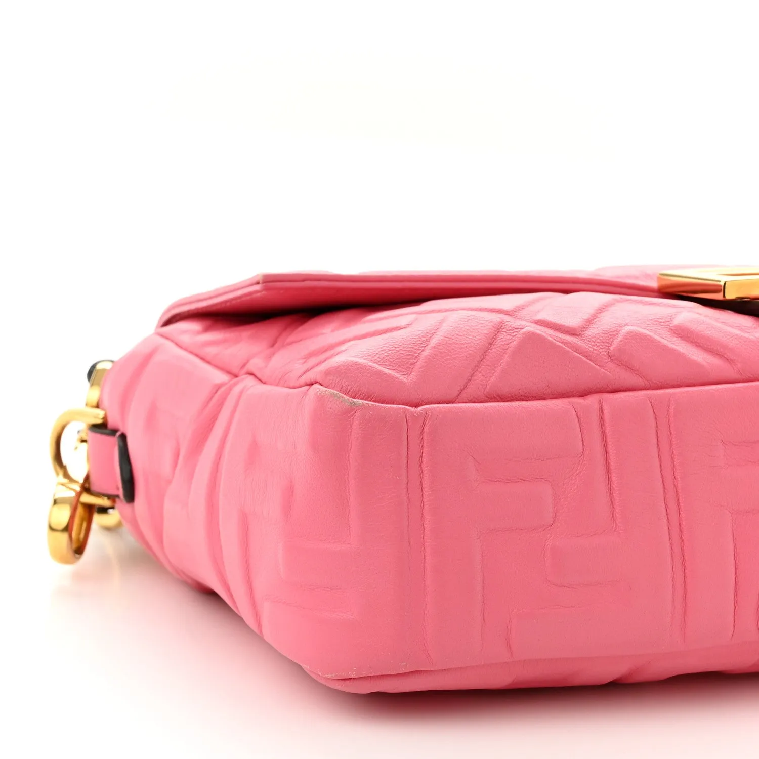 Nappa FF 1974 Embossed Baguette Rosa Fluo